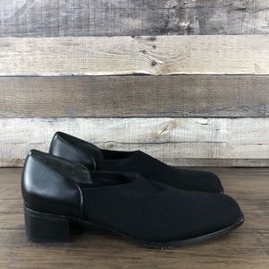 Munro American Black Slip On Stretch Fabric Block Heel Women's Size 9 N AA